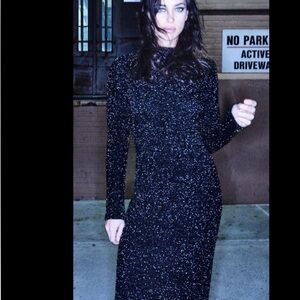 Zara NWT Black tinsel Sparkle Dress